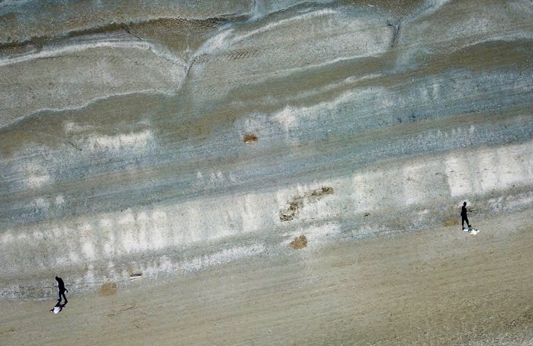 People Walking On Sand Beach