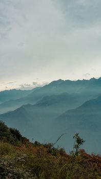 Serene view of misty mountains in Xi'an, capturing nature's beauty and tranquility.
