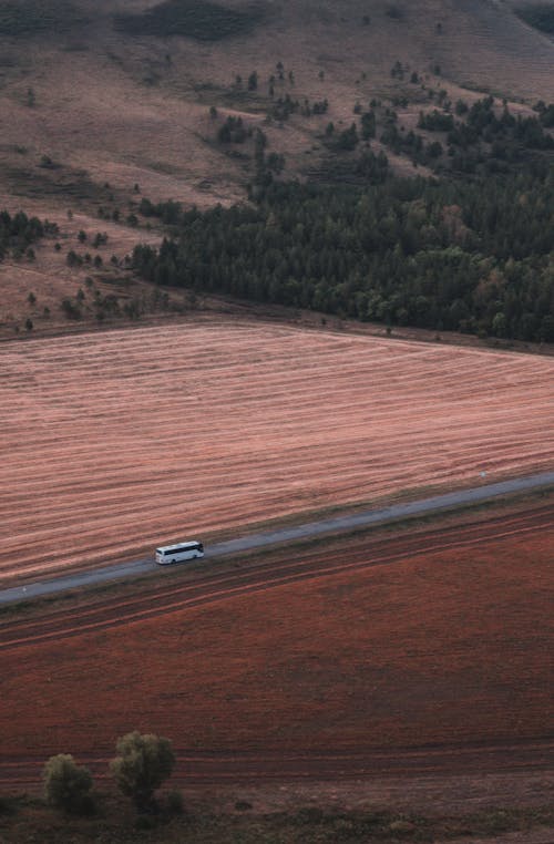 A Bus on the Countryside Road