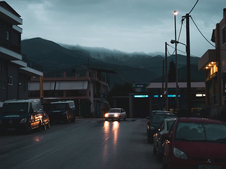 Overcast Over Town Street