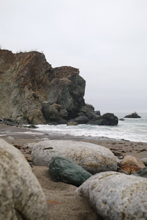 A Rock Formation Near the Ocean