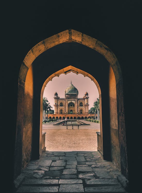 Entrada Em Arco Para A Tumba De Safdarjung