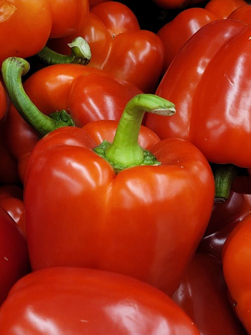 Red Bell Peppers in Close Up Photography