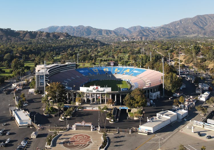 Aerial View Of Rose Bowl Stadium In Pasadena, California