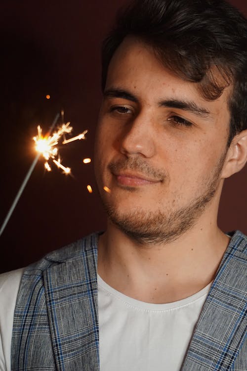 A Man With a Sparkler 