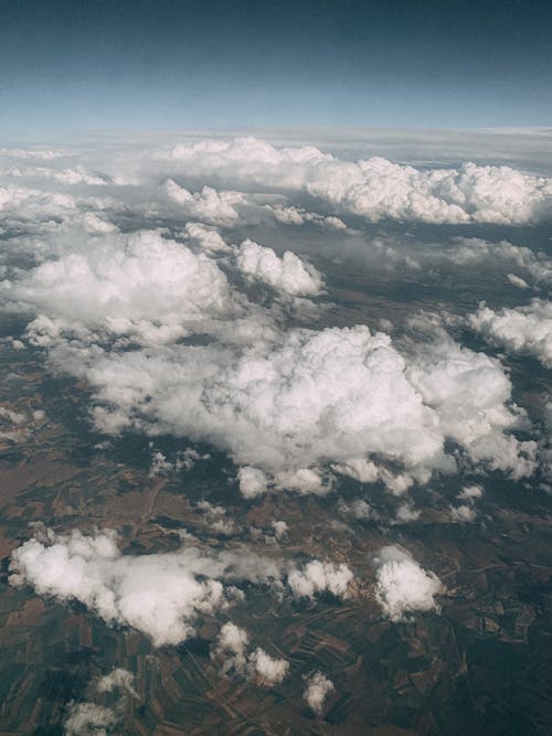 Free Drone Shot of White Clouds Stock Photo