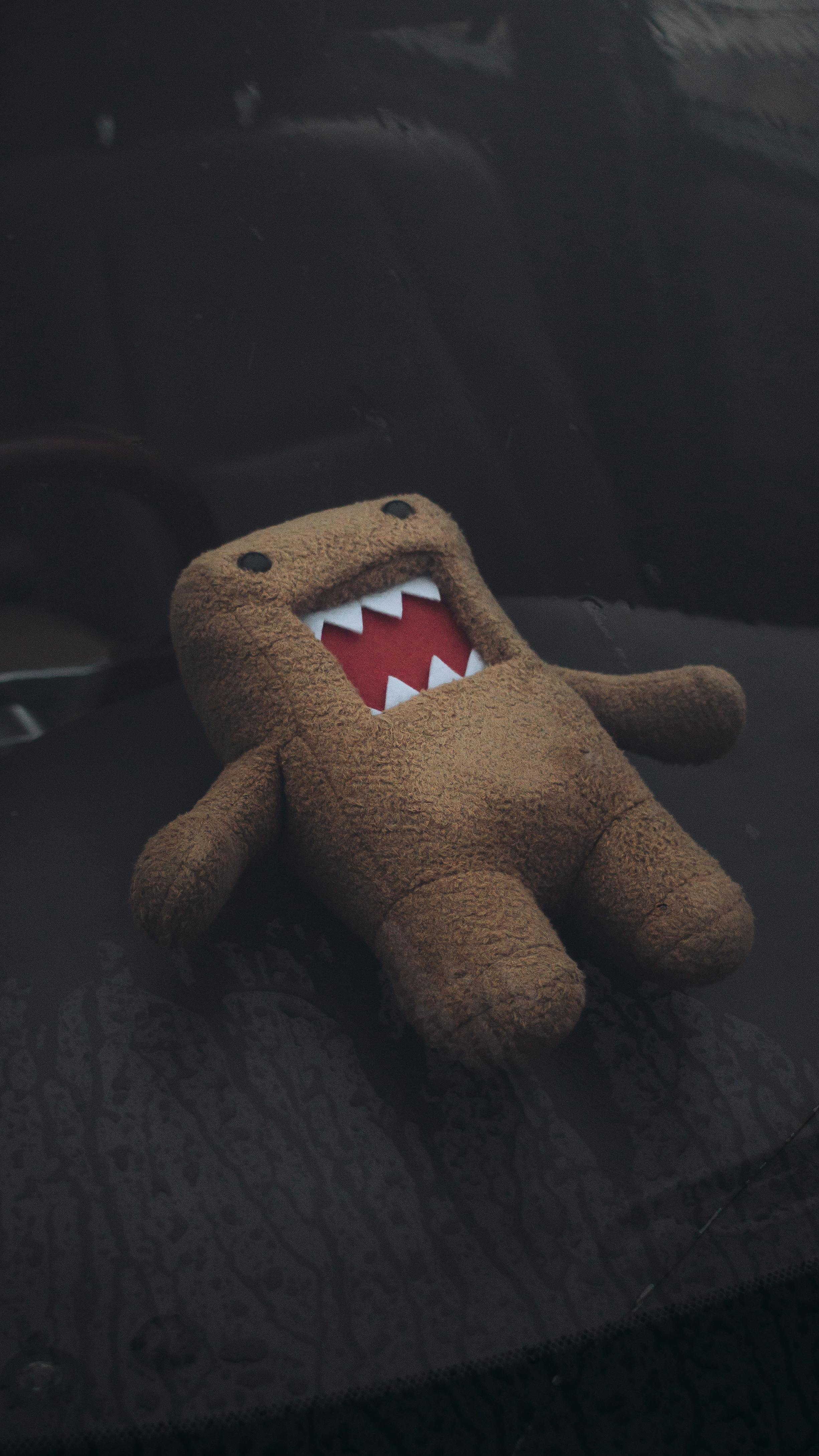 funny plush toy in car