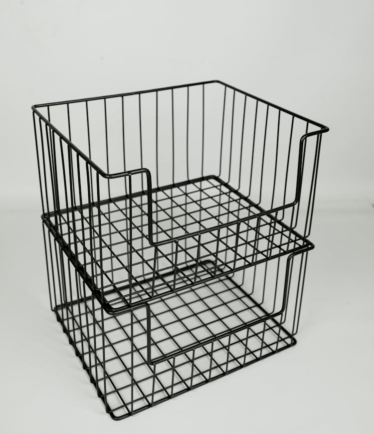 Empty Shopping Basket On White Background