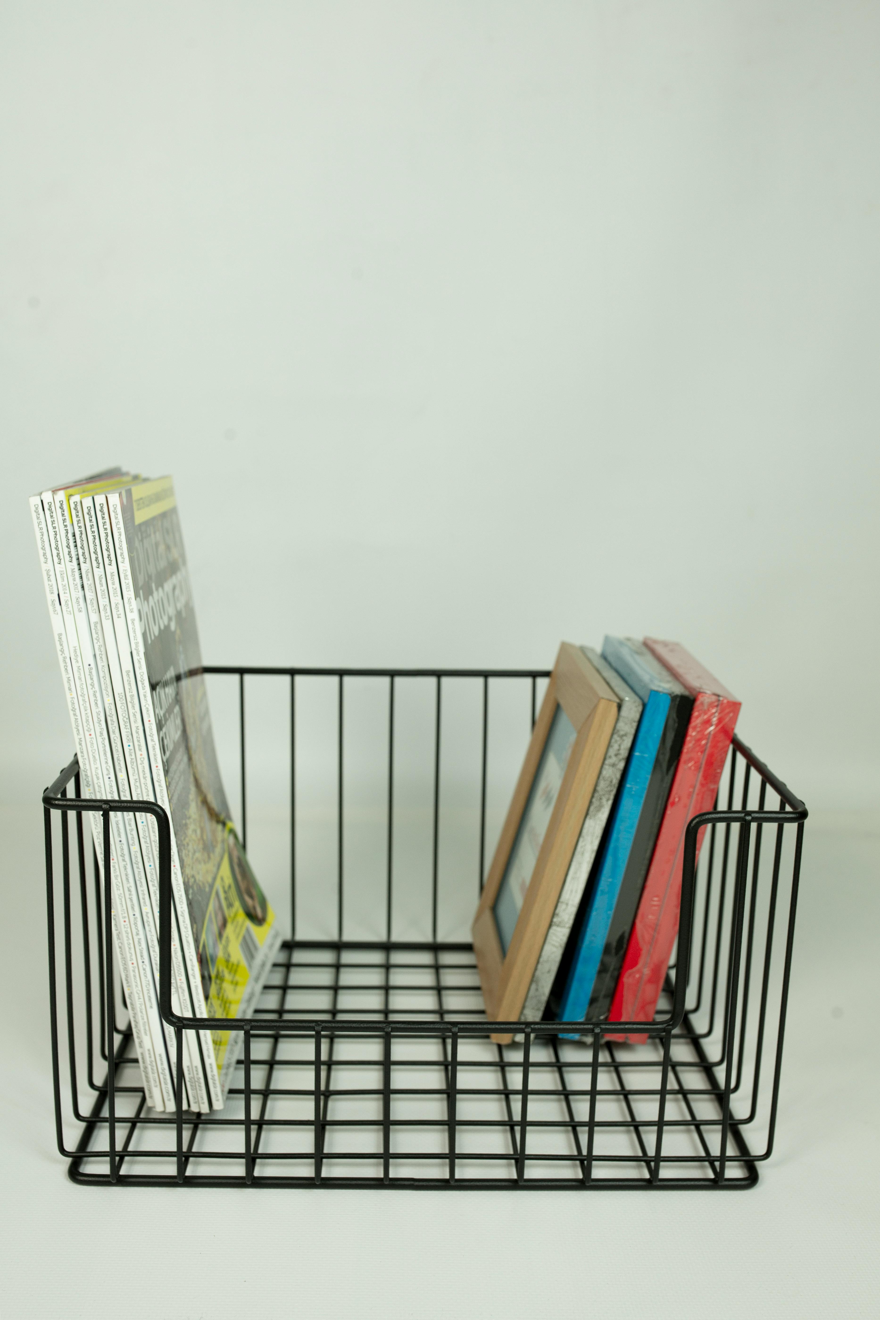 Magazines And Books In Basket · Free Stock Photo