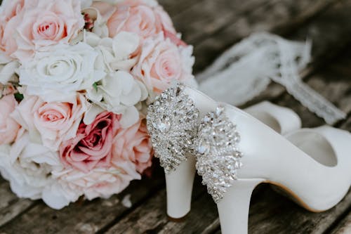 Wedding Shoes and Bouquet