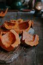 Close-up View of Pumpkin Pieces