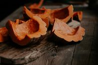 Close-up View of Pumpkin Pieces