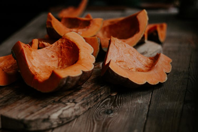 Close-up View Of Pumpkin Pieces