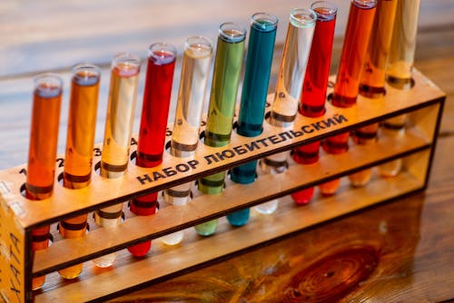 Free A Colorful Liquid on a Test Tubes Stock Photo