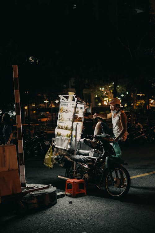 Foto stok gratis gerobak makanan, jajanan jalanan, melego