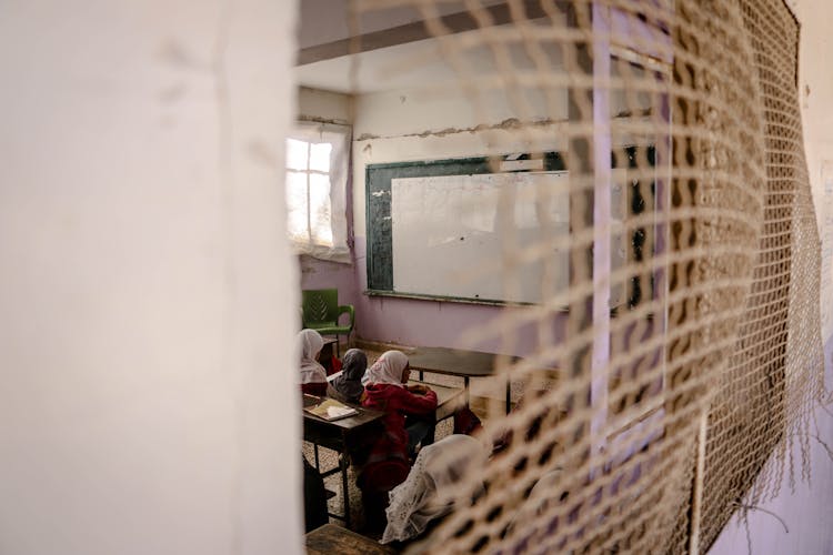 Ruined Screen Of A Classroom 