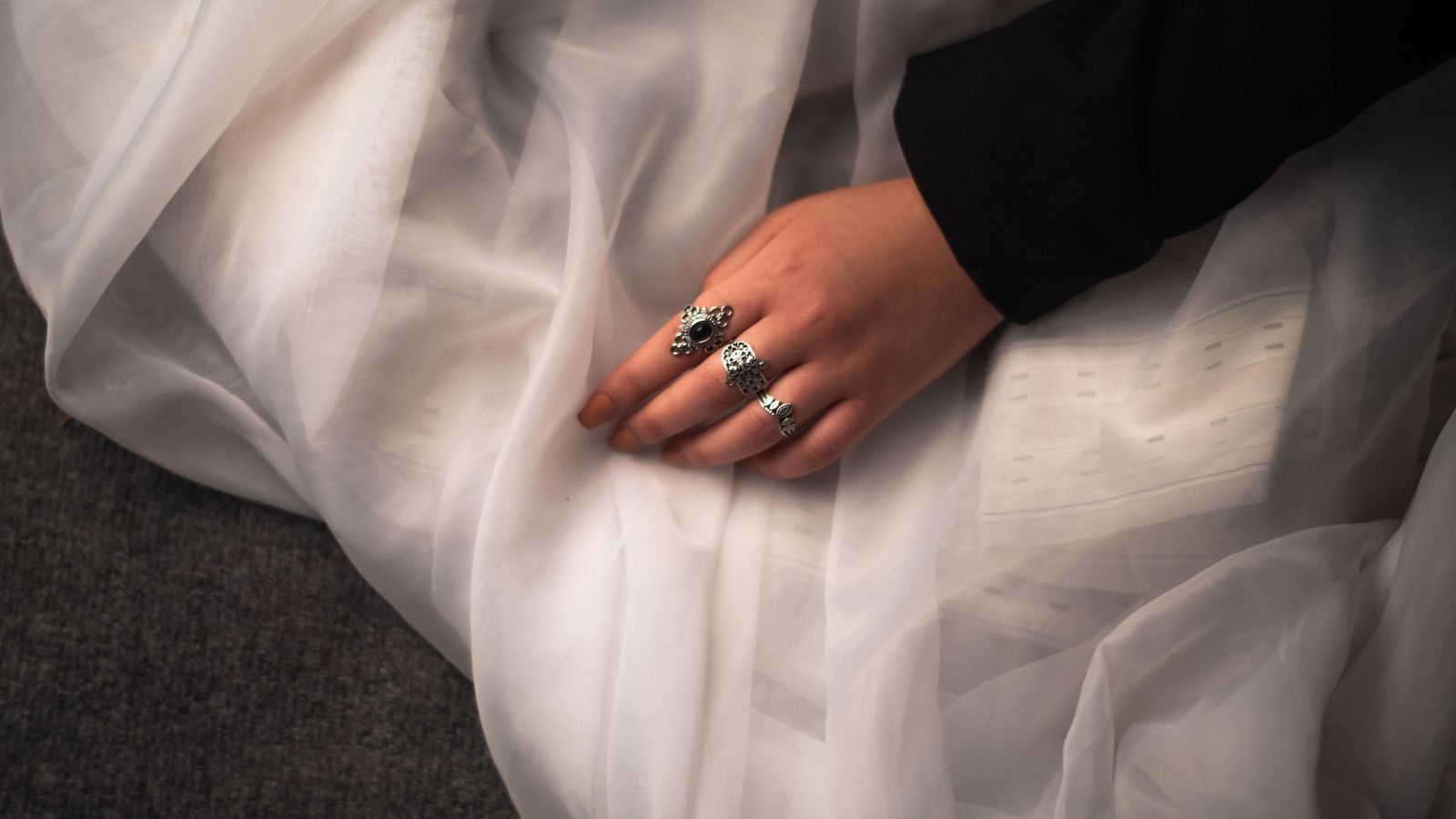 Hand with silver rings, Eritrea