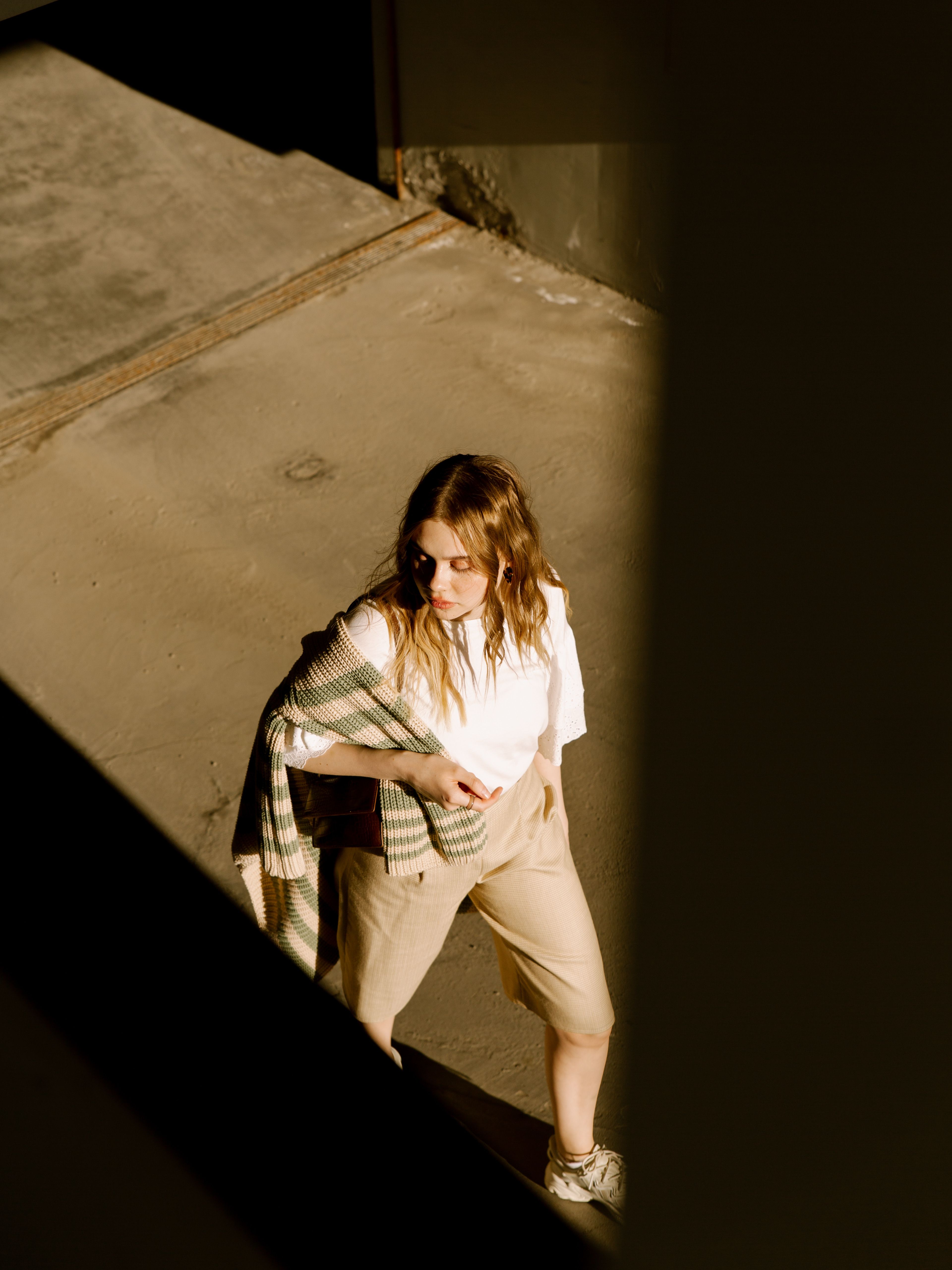 A Man in a Simple Fashionable Outfit Walking on Steps in City · Free ...