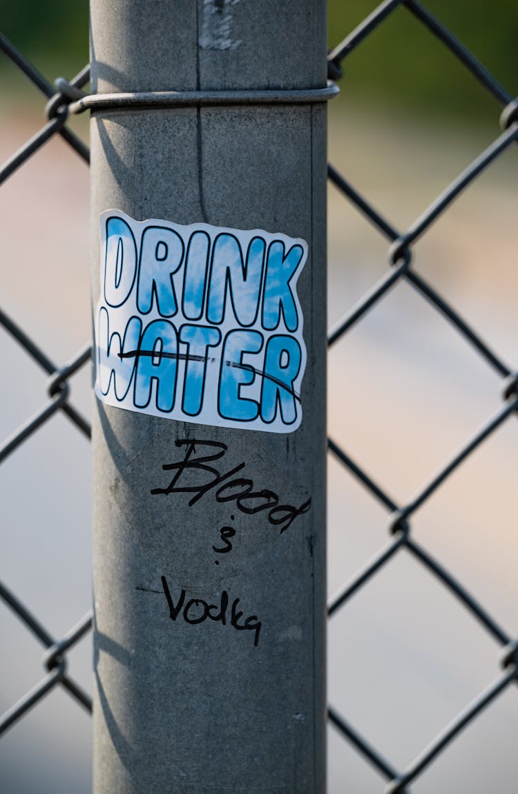 Drink Water Pin On Fence