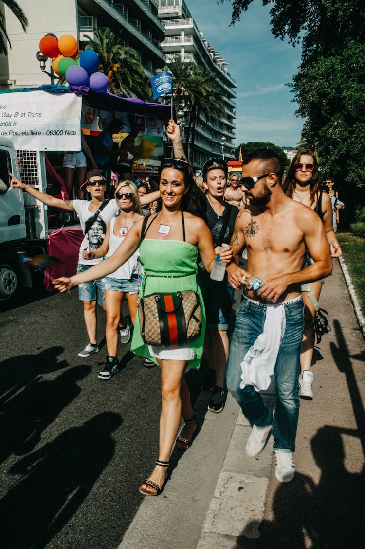 People Marching During Pride Event