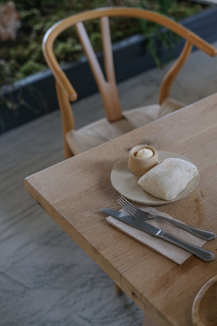 Ciabatta And Butter For Breakfast