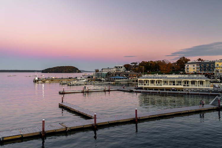 Pier Of A Port At Sunset