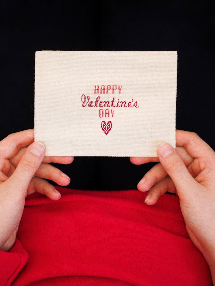 Valentine Card In Womans Hands