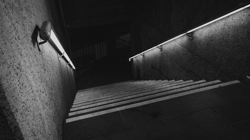 Kostnadsfri bild av ledstång, svartvitt, trappa