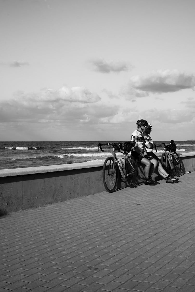 Cyclists On Promenade