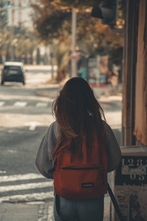 Foto profissional grátis de alforje, mochila, mulher