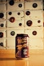 330ml Vanilla Flight Cherry Jam Taste Can on Brown Wooden Surface