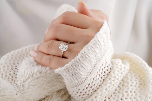 A Person Wearing an Engagement Ring 