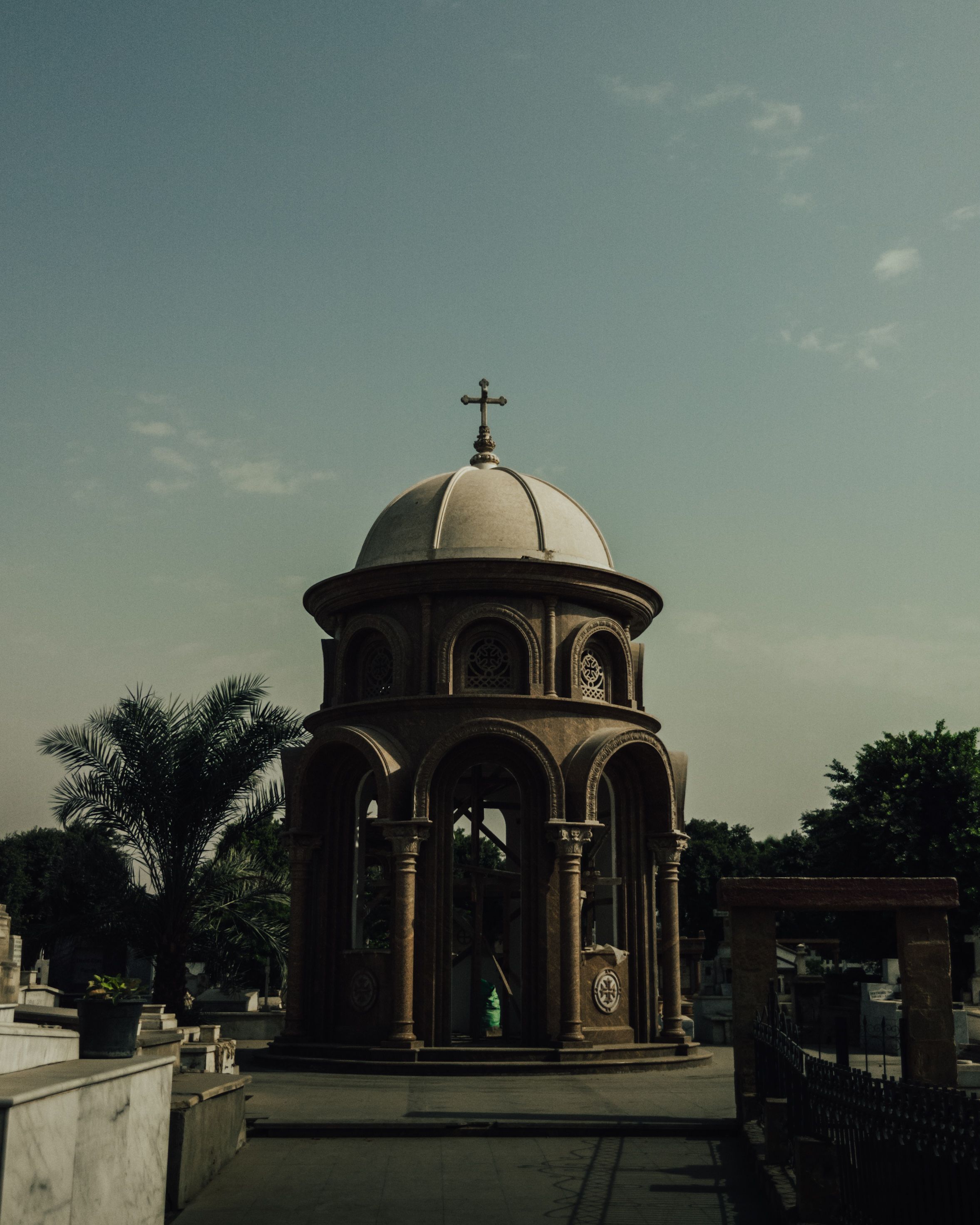 Captivating shot of a historic mausoleum with ornate architecture in Cairo, Egypt.