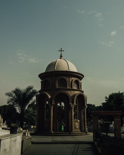 Captivating shot of a historic mausoleum with ornate architecture in Cairo, Egypt.