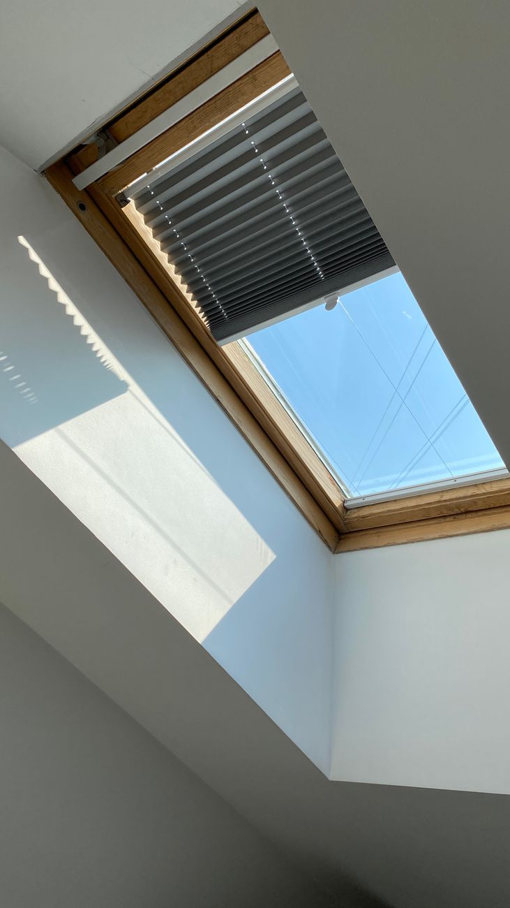 Made-to-measure skylight blinds fitted in a Birmingham home