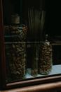 Bottle Glass Containers filled with Corks