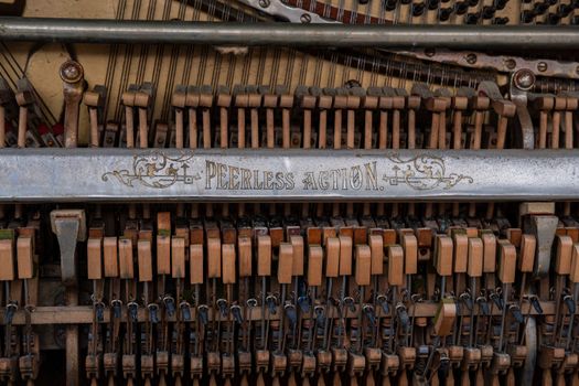 Close-up Photo of Antique Piano Strings 