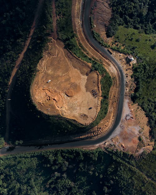 Photos gratuites de images aériennes, photographie avec un drone, route de campagne