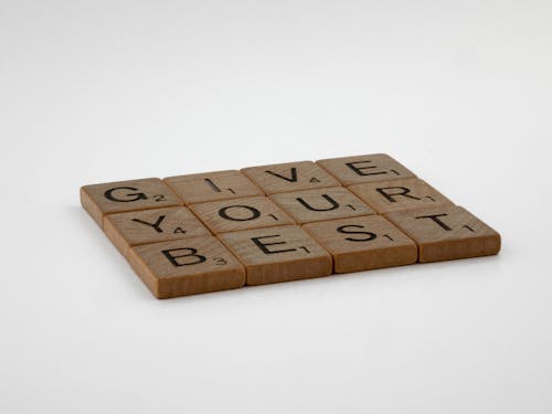 Scrabble Tiles on White Background