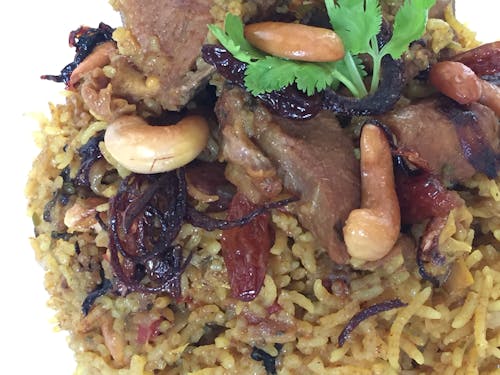 Free stock photo of mutton biryani Stock Photo