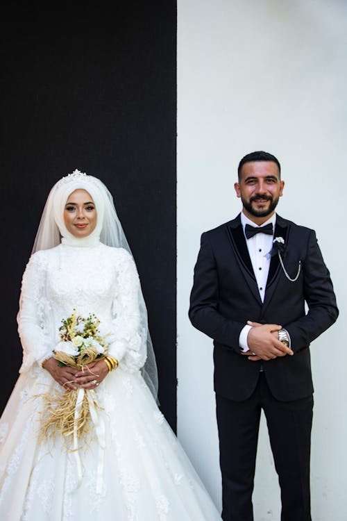 Bride and Groom on Wedding Day 