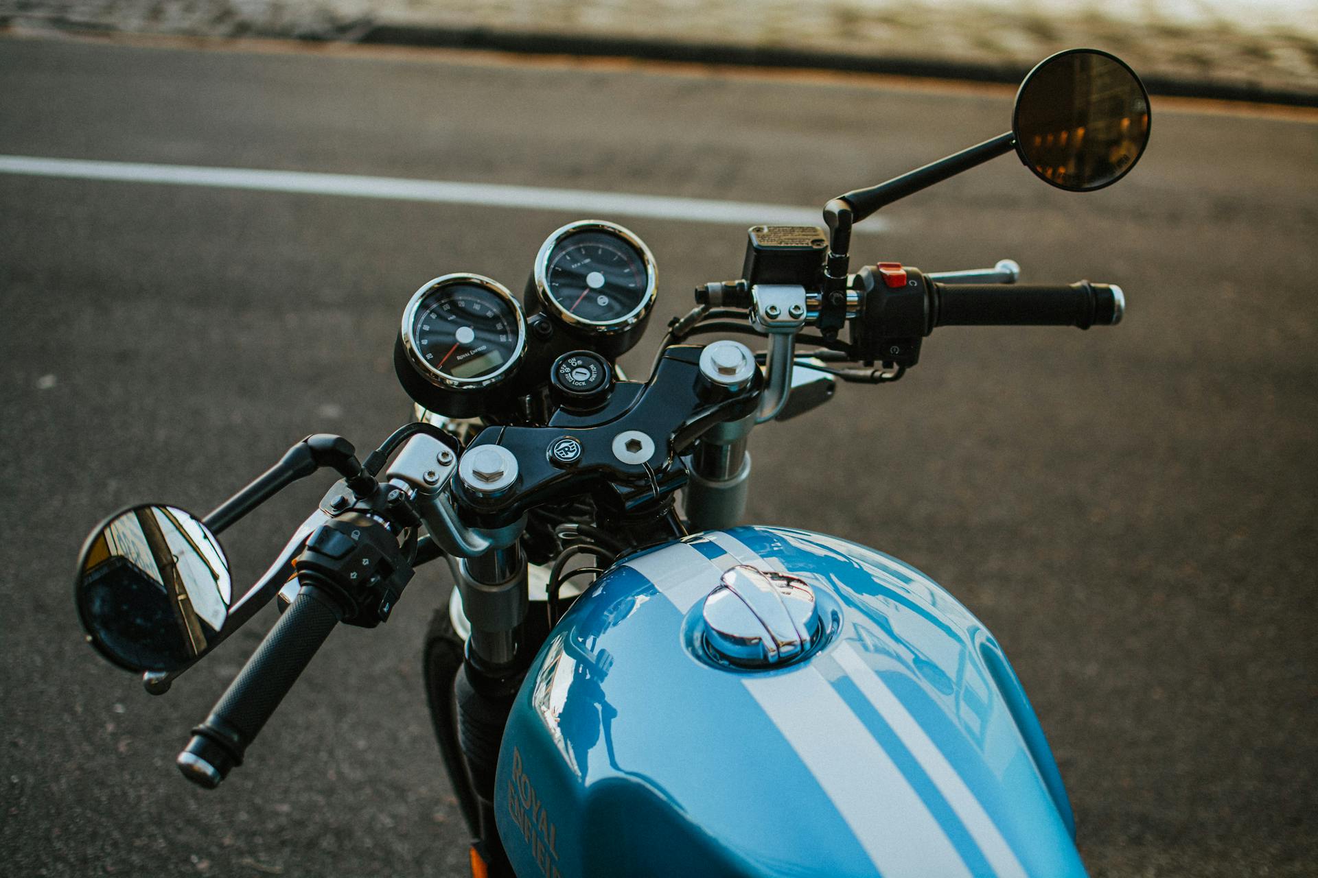 Close up on Motorcycle Dashboard