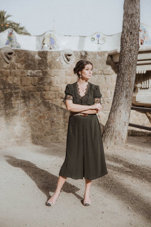 Beautiful Woman in Black Dress