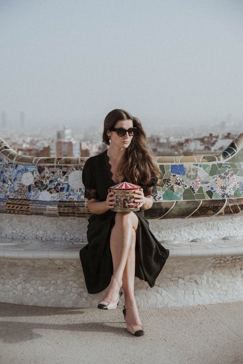 Beautiful Woman in Black Dress