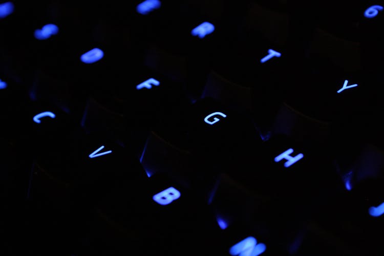 Close Up Shot Of Black Computer Keyboard