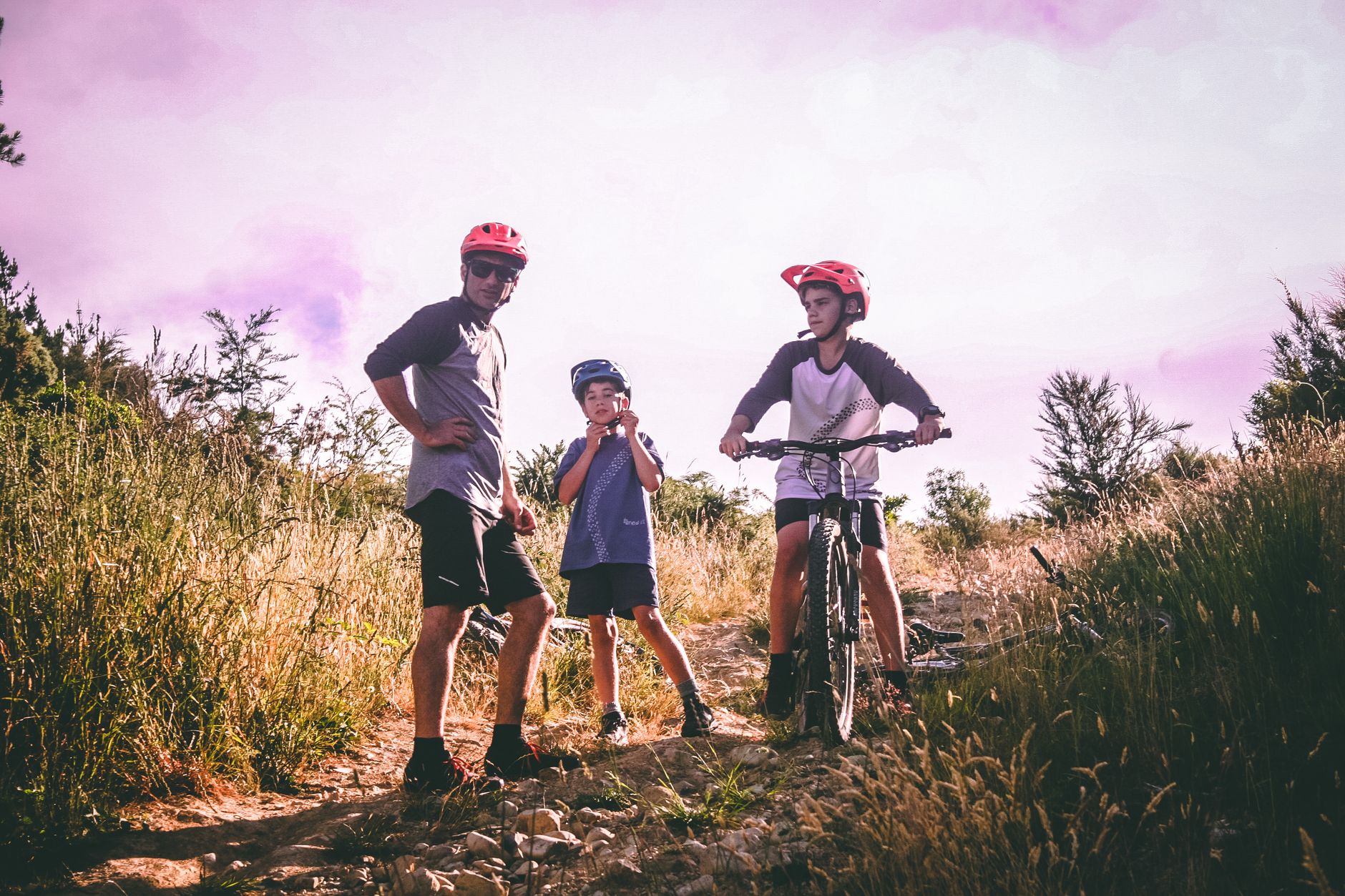 A family enjoys mountain biking on a scenic trail, capturing an adventurous outdoor moment. — Nelson Nunez in Florida
