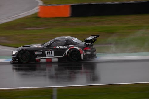 A Bmw Z4 in the Wet Race Track