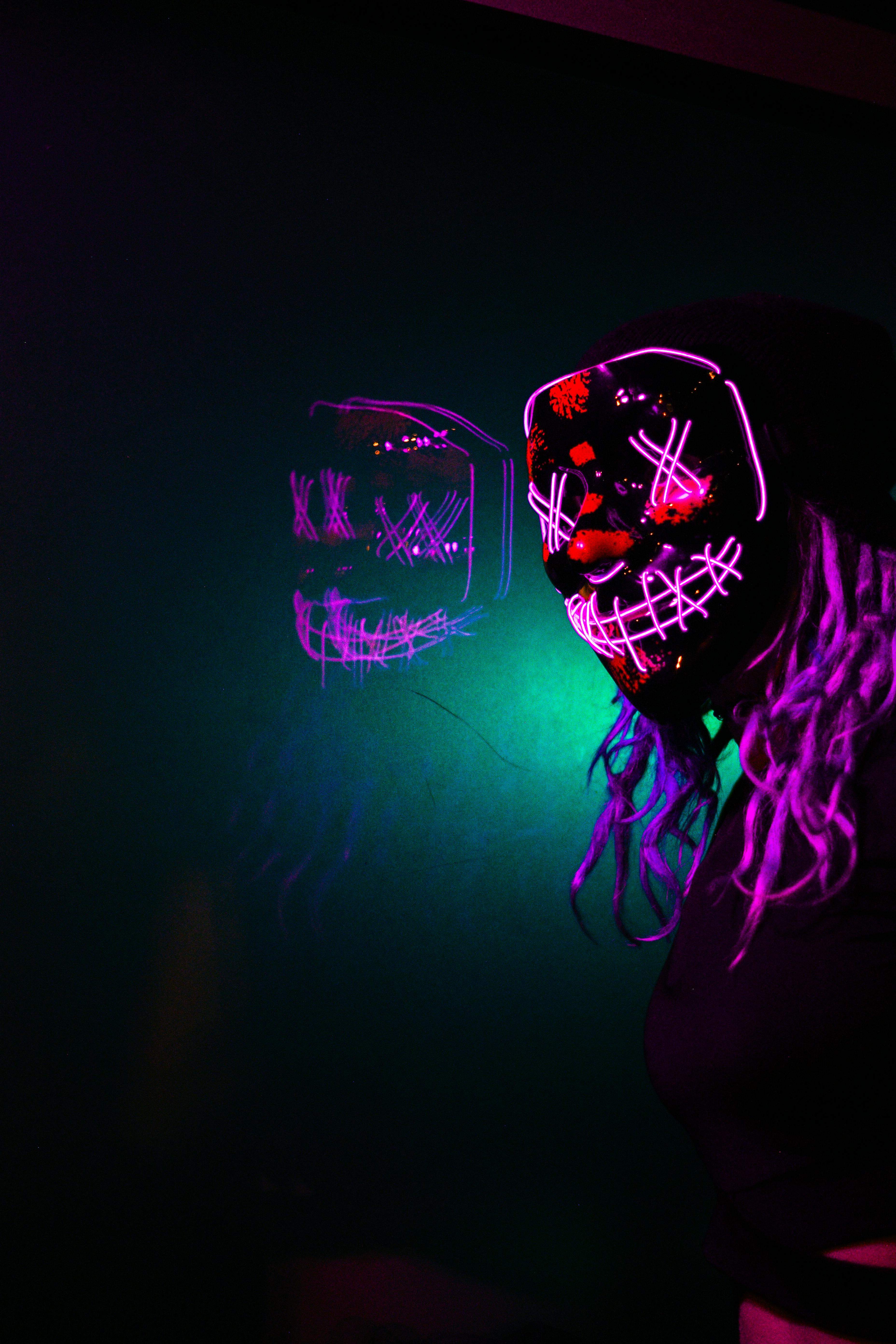 Neon mask wallpaper by TheMune007 - Download on ZEDGE™ | 749f
