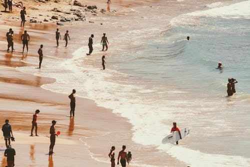 People Enjoying the Beach