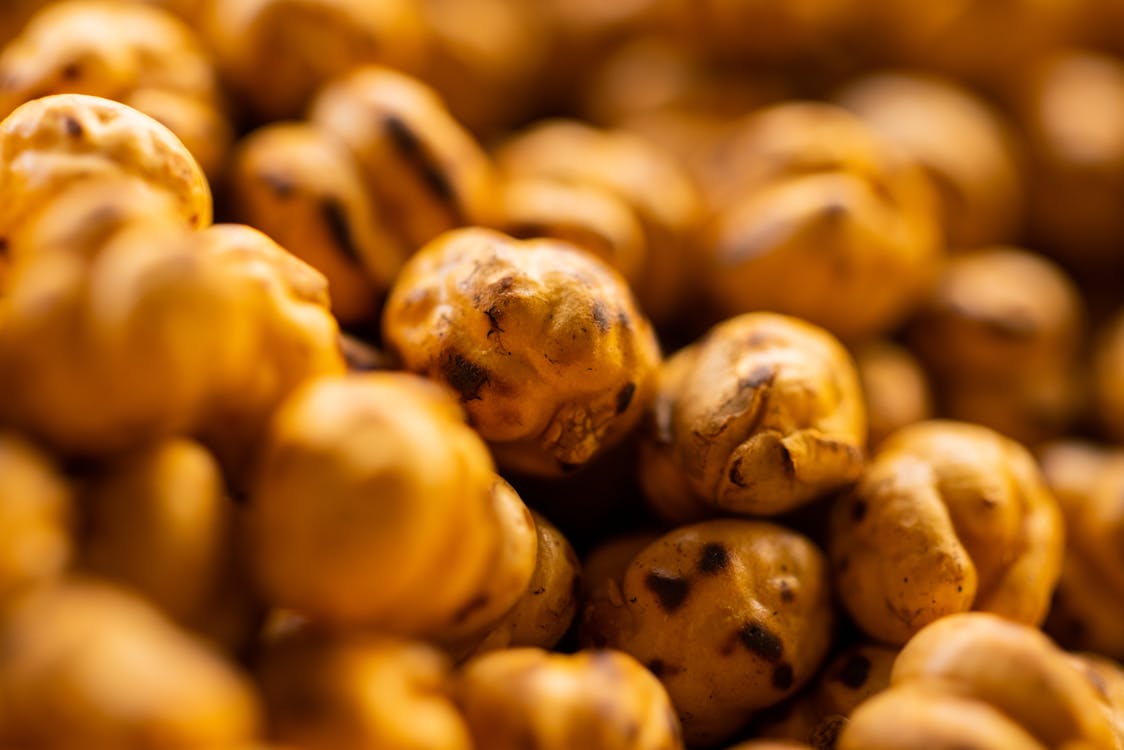 Free Close Up Shot of Roasted Chickpeas Stock Photo